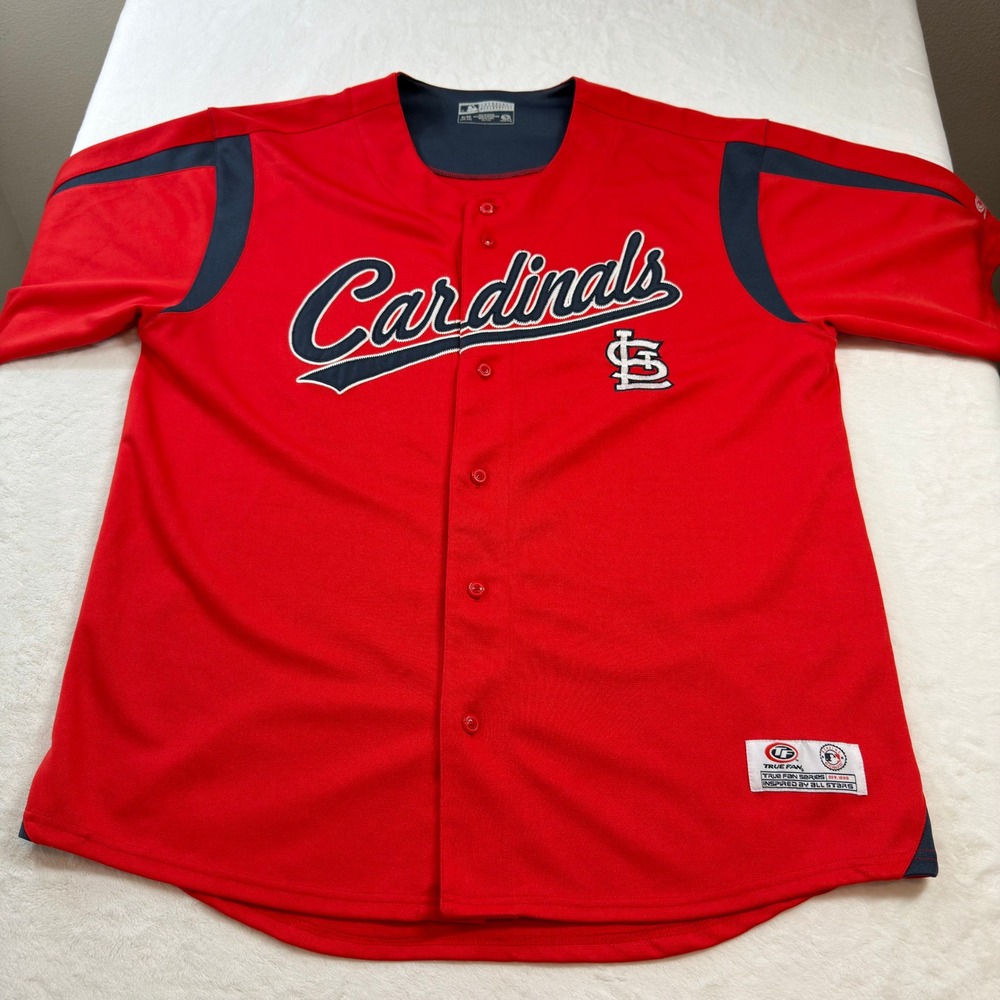 St. Louis Cardinals Baseball True Fan Jersey Mens XL Red Good Embroidered 84312